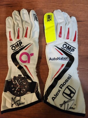 Alexander Rossi Signed OMP Gloves Autonation Andretti Honda Indycar 
