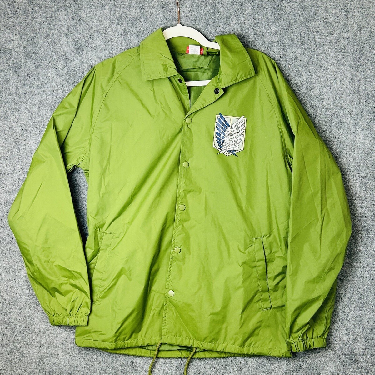 Attack on Titan Survey Corps Nylon Adult Track Rain Jacket Emblem