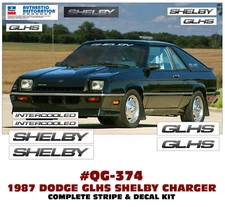 SP - QG-374 1987 DODGE GLHS SHELBY CHARGER - STRIPES & DECALS - LICENSED