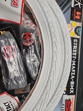 KENDA KONTACT WHITE BMX BIKE TIRES 20" x 1.95" pair w/ TUBES FIT old school HARO