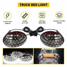 2x 60 Led Bar Truck Bed Cargo Work Lighting Kit Strips For Chevy Ford Dodge Gmc