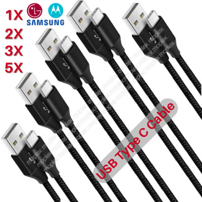 1-5X 10ft USB-C Type C Cable Fast Charger Long Cord For iPhone 15 Samsung S9 Lot