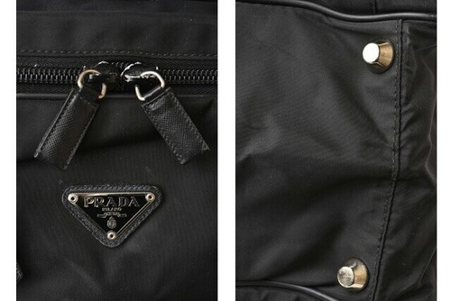 PRADA Borsa Tracolla Boston Uomo 2way Viaggio Nylon Nera Usato - Foto 4 di 19