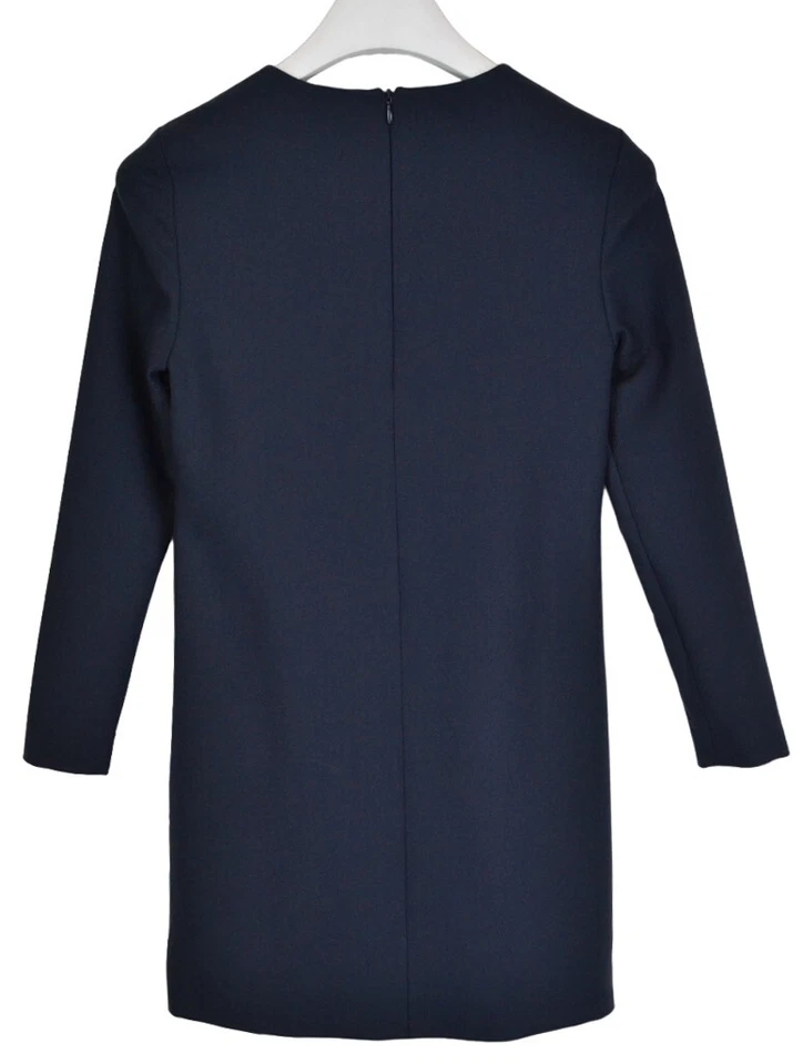 Robe SUISTUDIO Camden Femme UK 6 Manches Longues Mélange De Laine Col Rond Bleu - Photo 2/4