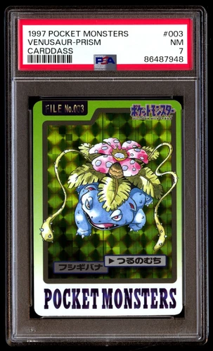 PSA 7 Near Mint Venusaur No. 003 Carddass Prism 1997 Japanese Graded Card