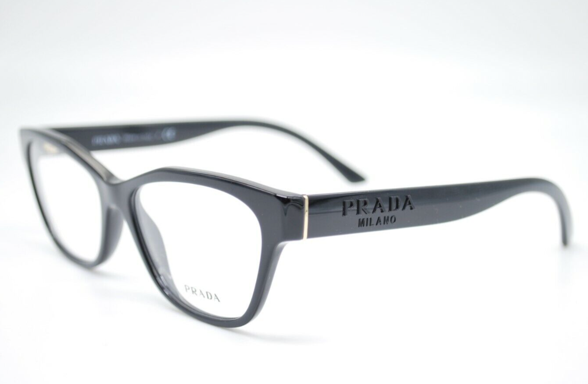 Prada Eyeglasses Eye Glasses Frames VPR 03U VX7-1O1 51-22-140 New PRADA Eyeglasses VPR 03W 1AB-1O1 53-16 140 Black Gold  main image 3