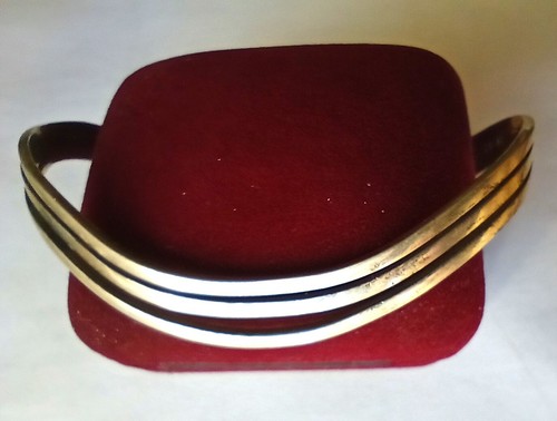 "TRIPLE WAVE"  TAXCO  DESIGNER Vintage  STERLING  SILVER  CUFF  BRACELET