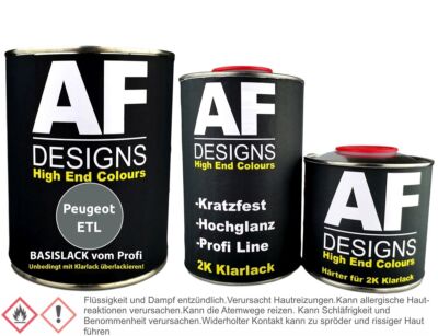 Autolack für Peugeot ETL Gris Metallic 1,25L Klarlack Set