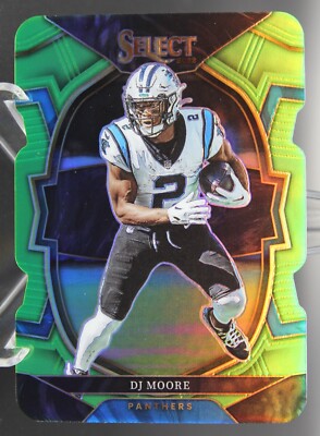 D.J. Moore - 2022 Select 282/299 Neon Green Die-Cut Prizm #32 - Panthers / Bears
