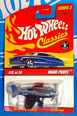 Hot Wheels 2006 Classics Series 2 #13 Madd Propz Dark Red & Chrome Airplane