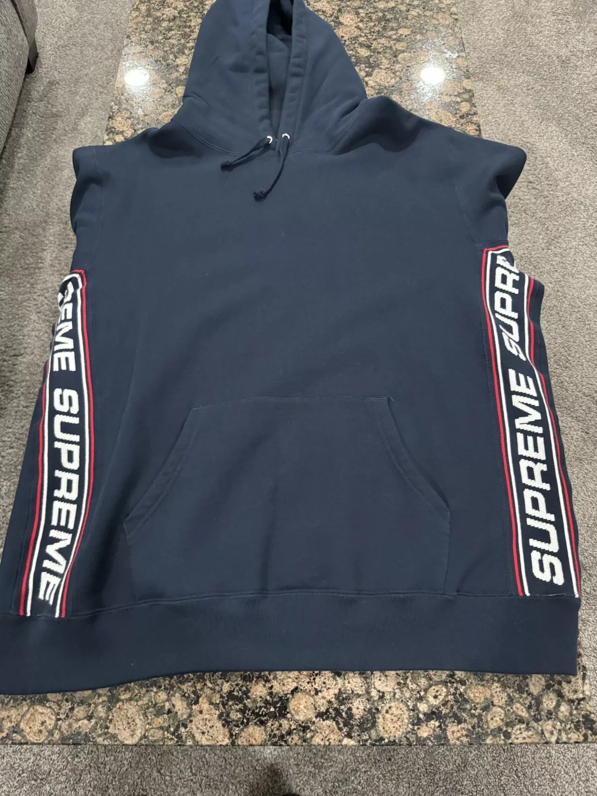 Supreme Text Rib sweat à capuche XL, grand pantalon