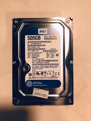 Western Digital BLUE WD5000AAKX 500GB 7200RPM 6Gb/s 3.5'' SATA Hard Drive