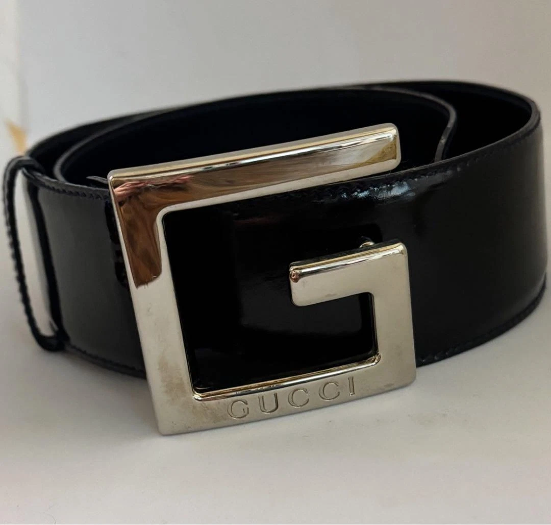 GUCCI Ceinture Cuir Noir 7028 Accessoire Mode Luxe pour Femme