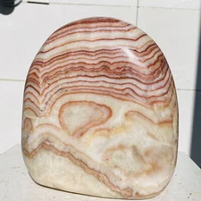 Natural Red stripe pork stone Quartz Crystal Freeform Mineral Specimen 5080g