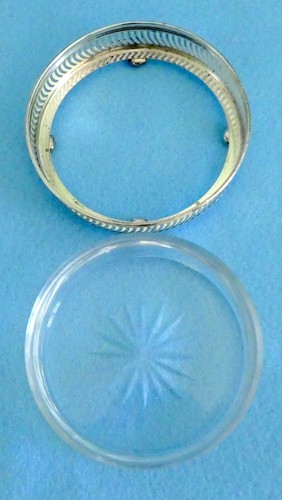 Gorham Sterling Silver & Crystal Ring / Trinket Dish Pierced Mid Century era - Picture 6 of 11