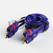 3 Foot Blue Audio RCA Cable Male to Male with Amplifier Turn on/off Wire
