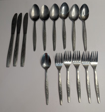 Vintage MCM Interpur INR7 15 pc Stainless Flatware Lot - Spoons, Forks, Knives
