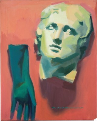 oil painting on canvas hand painted figure, colorful, realistic study, signed