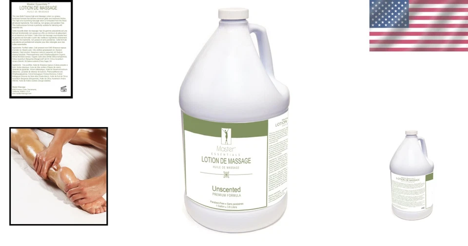 Loción de masaje sin perfume de 1 galón - orgánica, hipoalergénica, dispersable en agua Foto 2 de 4