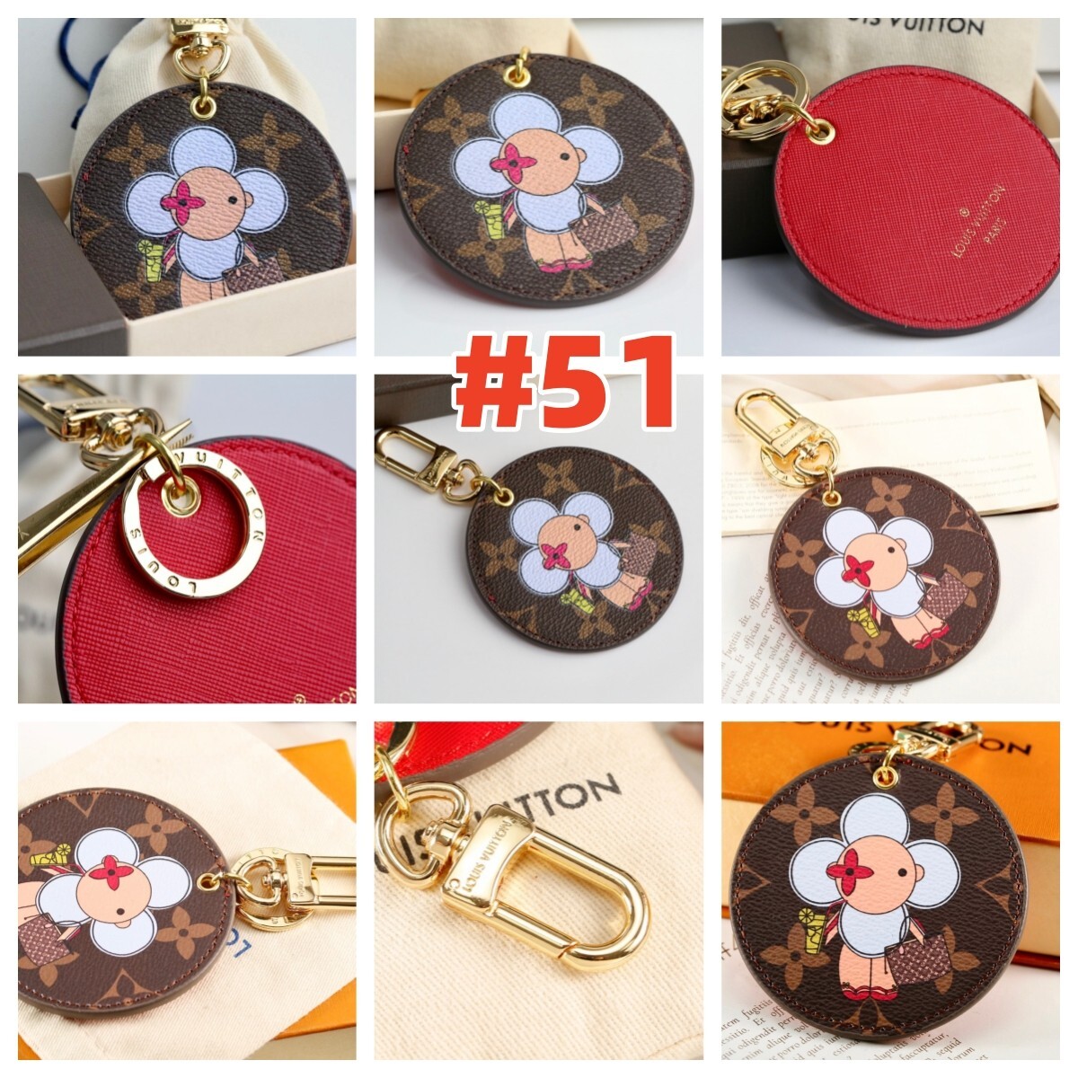 Key Chain Keychain Keyring Bag Charms Pendants Purse Handbag Accessories w/BOX