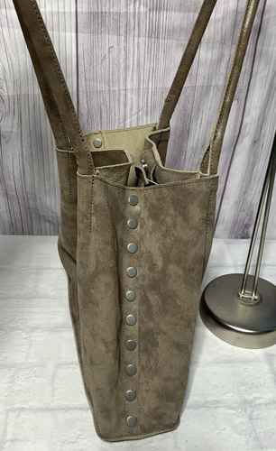Hammitt Taupe Suede Shimmery Slouchy HOBO Shoulder Double Handle Bag EUC - Picture 4 of 24