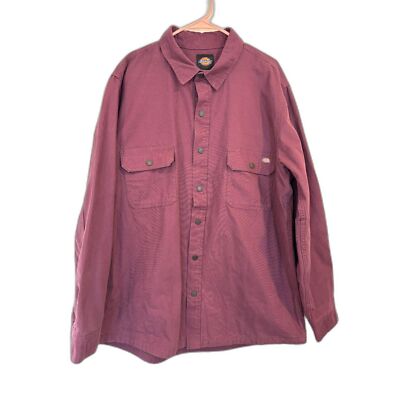 Dickies Flannel Lined Duck Shirt Jacket Dual Chest Pockets Snap Button 2XL NWT