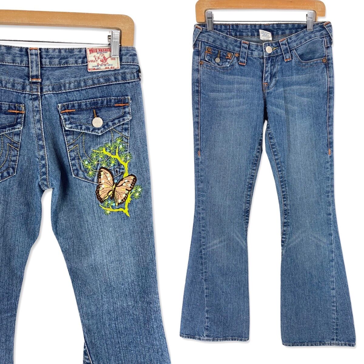 True Religion Y2K Joey Embr Butterfly Jeans ULTRA low rise True Religion Y2K Joey Embr Butterfly Jeans ULTRA low rise