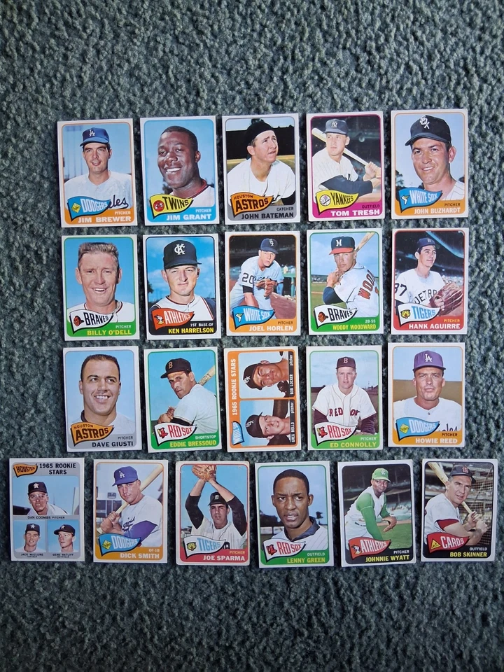 ¡Lote de juego de inicio de béisbol Topps 1965 (51/598) con estrellas, patio, radiocontrol, números altos! Foto 3 de 4