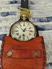 Antique Berlin 1936 Pocket Watch   Vintage Brass Chain, Nautical Gift