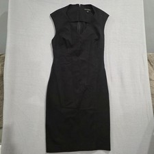 Banana Republic Black Sheath Dress V-Neck Cap Sleeve Career Work Size 2