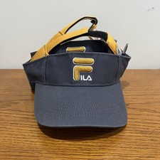 FILA ADULT GOLF TENNIS SUN VISOR SET OF 5 ADHESIVE STRAP GRAY / Gold NWT