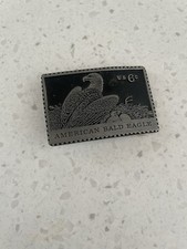 Vintage American Bald Eagle .06 Cents US Postage Stamp Pewter Belt Buckle