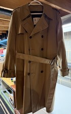 Vintage London Fog Maincoats 40 Reg Tan Trench Rain Coat Lined Beautiful Cond