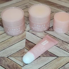 Set CLINIQUE Moisture Surge Face Cream, Eye Cream & Lip Plump New Travel Sz .5oz