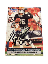 MERVYN FERNANDEZ 1991 PRO SET #554 AUTO SIGNED LOS ANGELES RAIDERS BC LIONS CFL