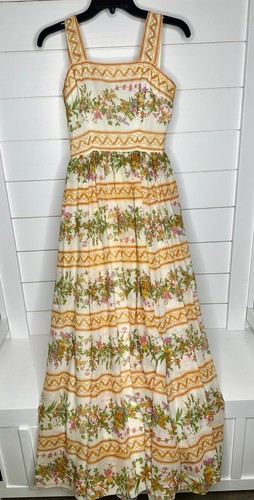 Lanz Sunrise Maxikleid orange geblümt Small
