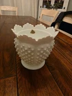 White Milk Glass Hobnail Planter Flowerpot/Planter