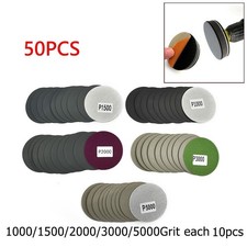 50pcs 3 inch Hook&Loop Wet/Dry 1000 1500 2000 3000 5000 Grit Sandpaper Discs 0.31 per gallon