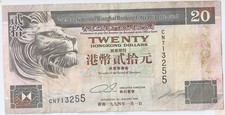 Hong Kong 20 dollars 1994 Lion, High grade!!!