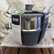 D&W Deane & White Steamer Casserole Set Black-4.5qt * 9.5 in BRAND NEW