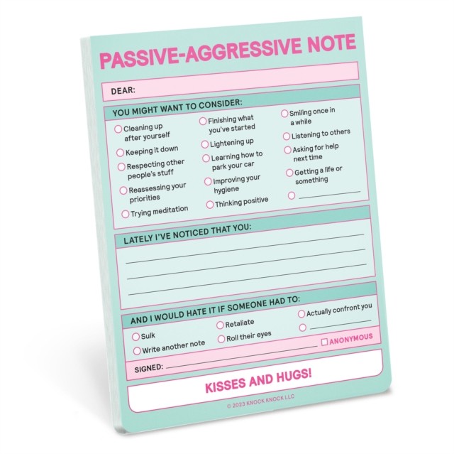 Knock Knock Passive Aggressive Nifty Note (Pastel Version) by Knock Knock