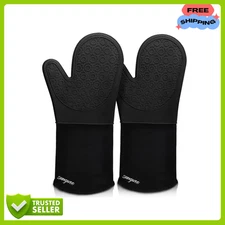 Oven Mitts Silicone Heat Resistant with Quilted Liner Non-Slip 1 Pair  FREE US