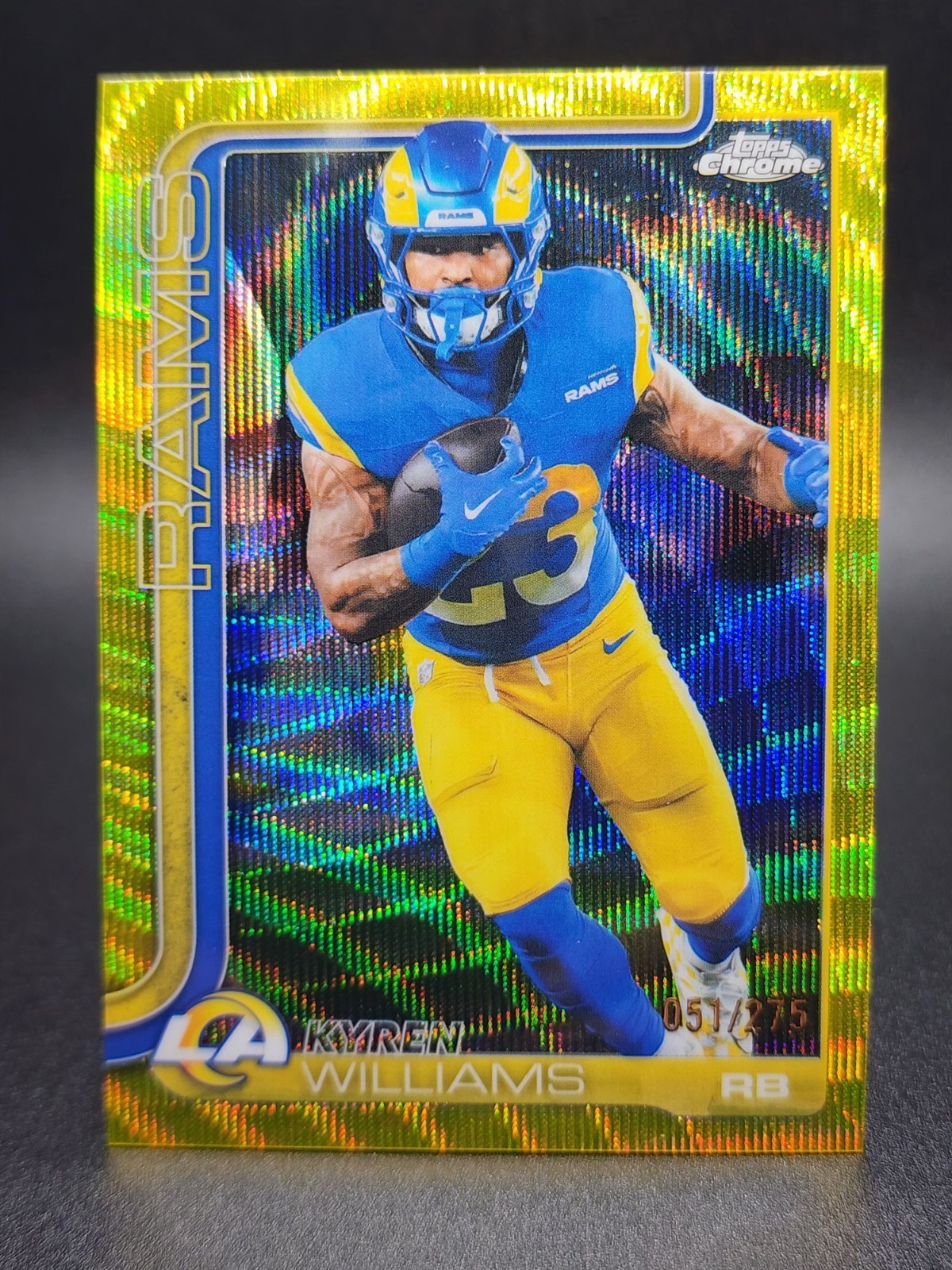2025 Topps Chrome - Kyren Williams #168 Yellow Wave Refractor /275 Rams