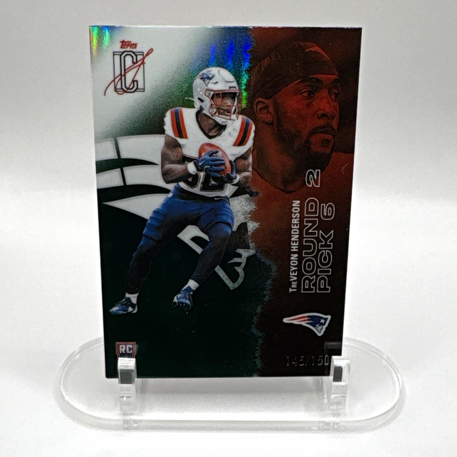 Topps 2025 Signature Class Football TreVeyon Henderson Patriots RC #117 145/150