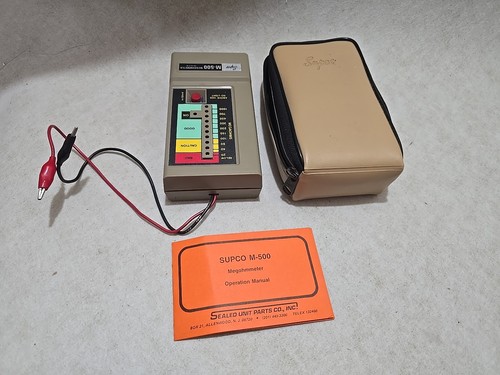 Vintage SUPCO M500 LED MEGOHMMETER, 20-1000 Megohms With Case