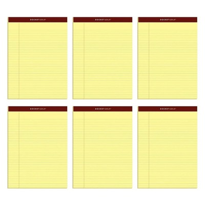 8.5 x 11 Legal Pads, 6 Pack, Premium Docket Gold Brand, Narrow Ruled, Thick Y...