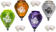 4 Pack Mini Cobra Durable Plastic Spin Tops & Metal Tip Made in Mexico - Trompo