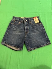 Levi's 501 Original Mid Thigh Shorts Medium Wash Size 27 Button Fly