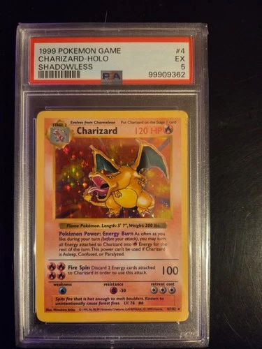 Charizard 004/102 Base Set (Shadowless) Holo PSA 5 1999