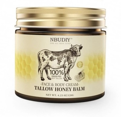 NBUDIY 100% Natural Beef Tallow for Skin, Tallow and Honey Balm Face Moisturizer